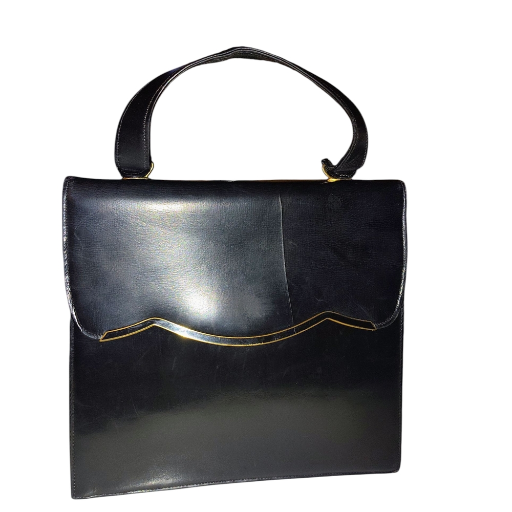 Dofan France Vintage Elegant Black Handbag (flaws)